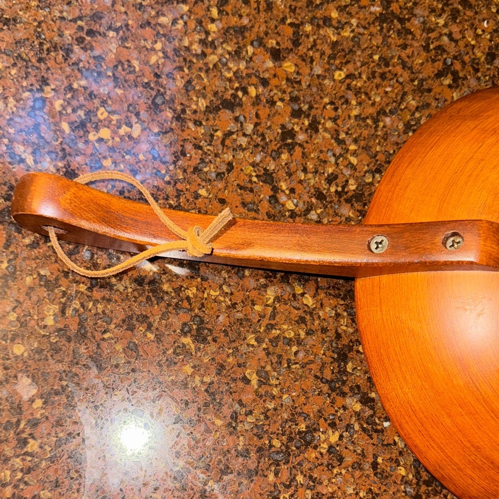Elegant Wooden Munising Serving Bowl with Handle - Picture 3 of 4